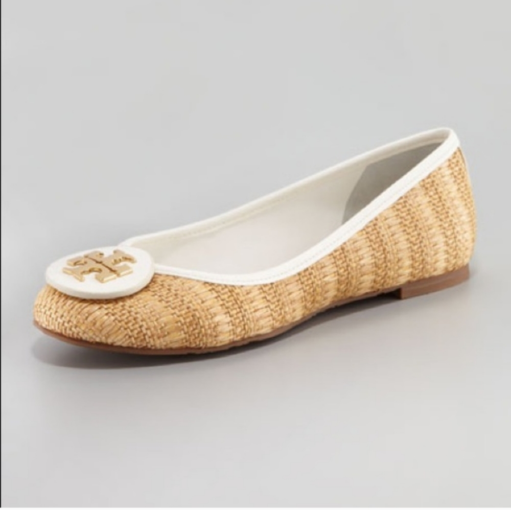 Tory Burch Reva Raffia Draw Woven flats